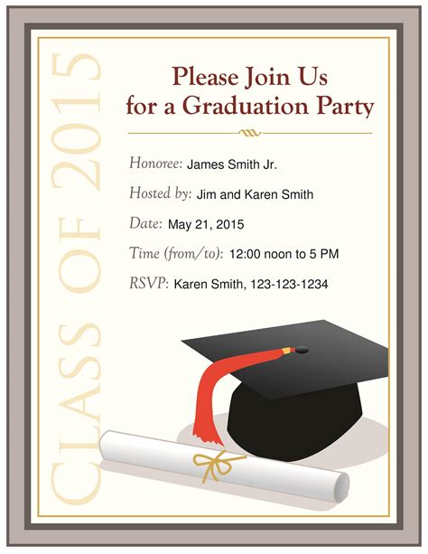 graduation invitation template|free graduation invitation templates for word.